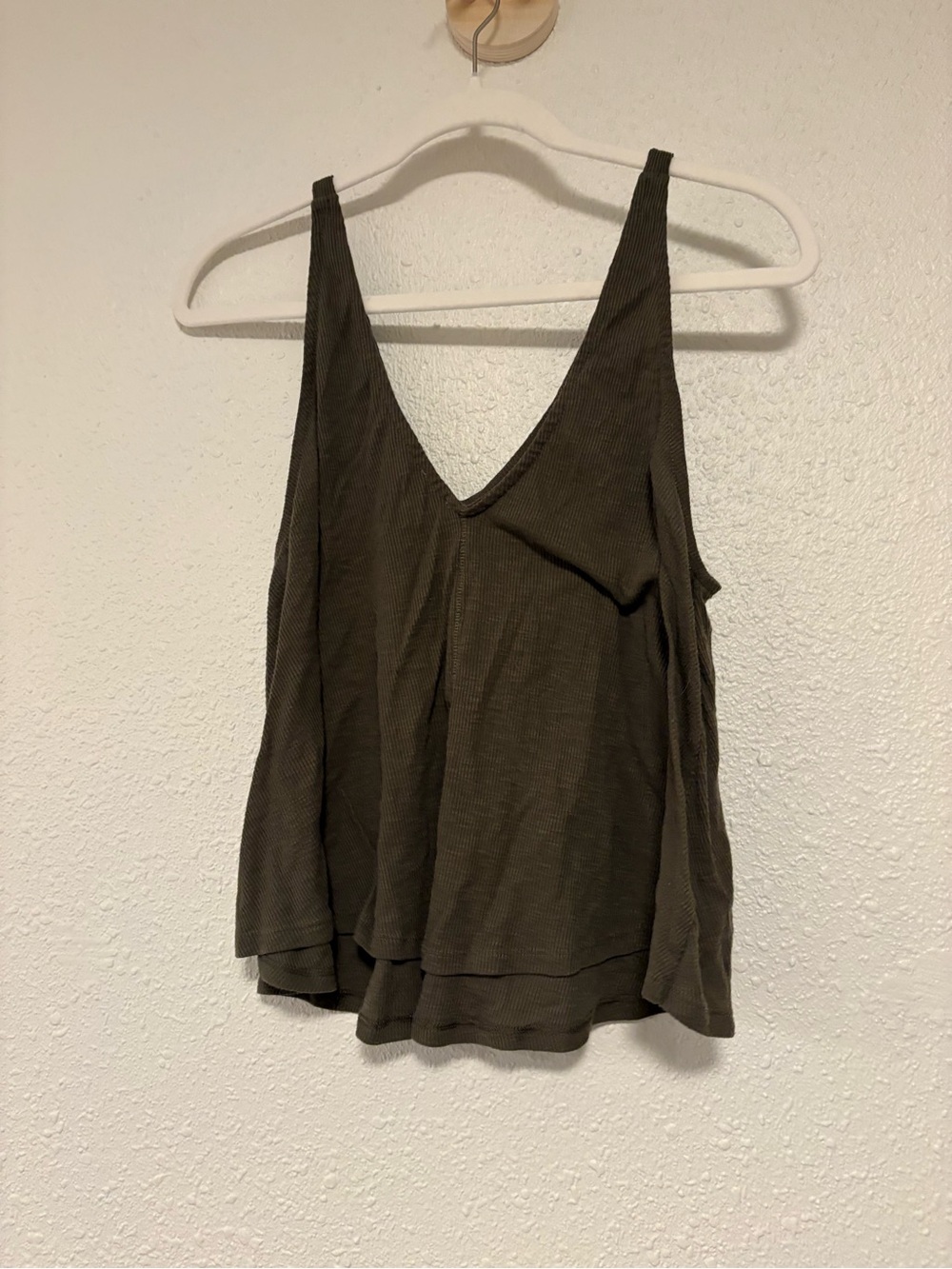 Free people olive green tank top